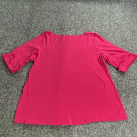 Kim Rogers Top Shirt Lot Of 3 Womens 1X Red Linen SS Pink Red 3/4 Sleeves - Picture 7 of 16